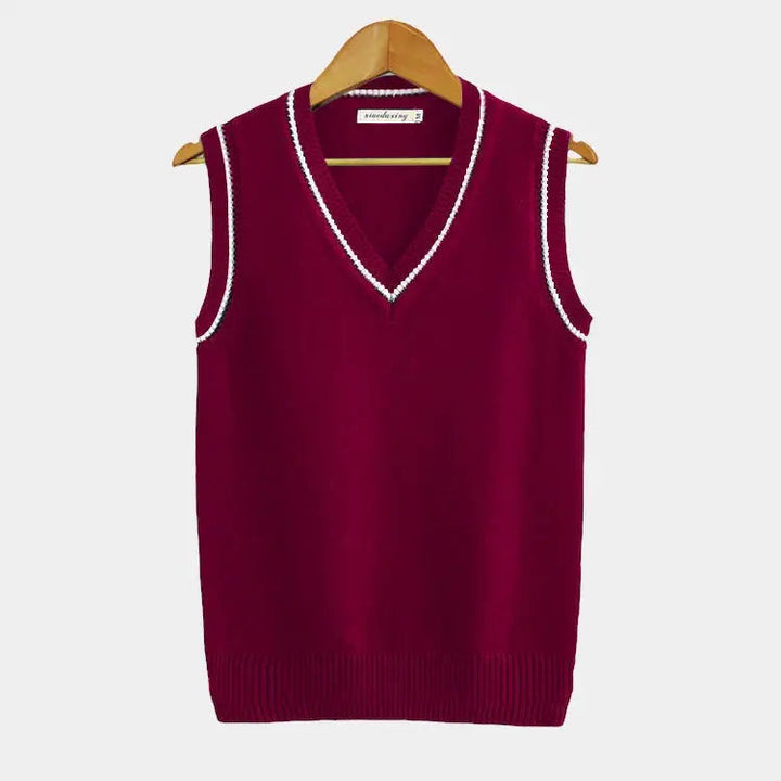 Komfortabel ærmeløs herrevest. Ideel til business casual og alsidig mænds mode. Klassisk stil.