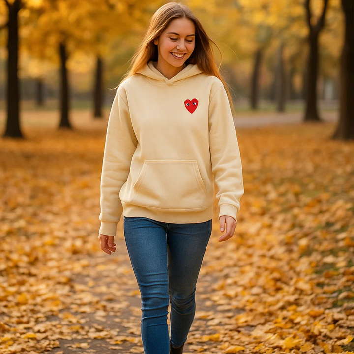 Afslappet hjerte sweater til kvinder. Komfortabel strik med elegant design for hverdagsmode.