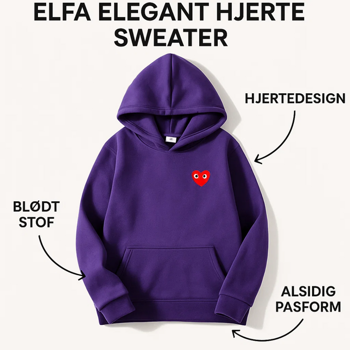 Dametøj: Elegant hjerte sweater. Komfortabel, blød pullover perfekt til damemode og afslapning.