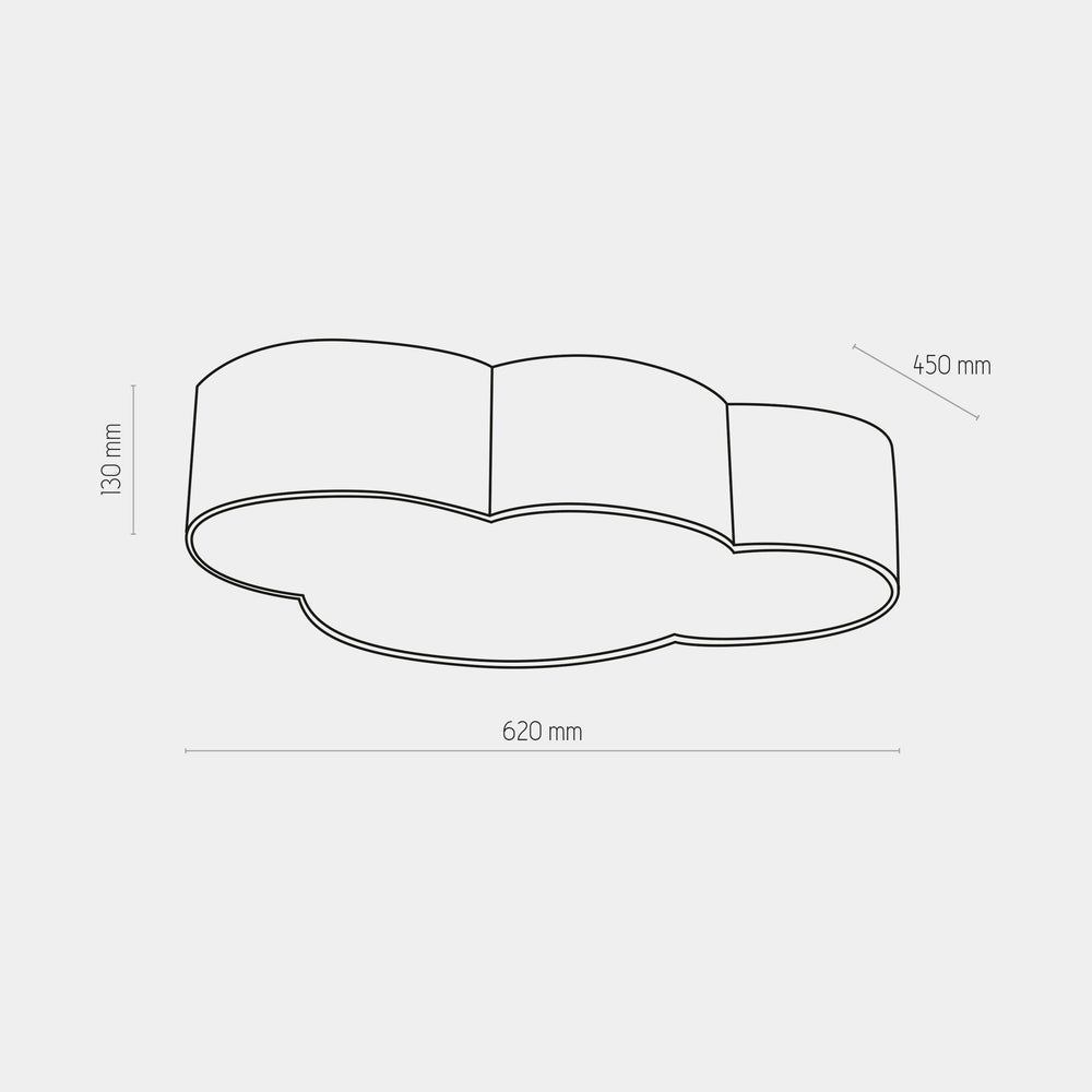 "Elegant hvid cloud plafond Ø62, diffus lys, nem installation, perfekt til børneværelse og stue, dekorativ loftlampe."