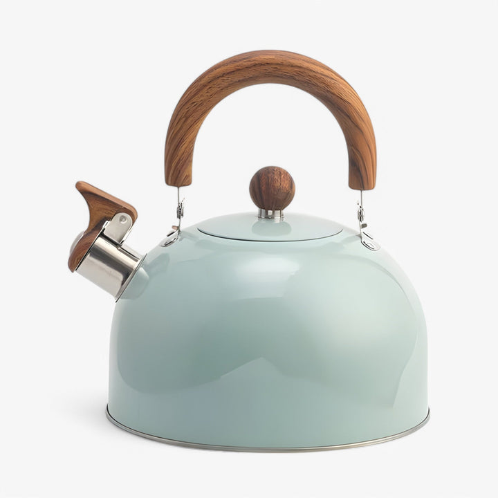 "Elegant køkkenkedel i hvid med moderne design og ergonomisk håndtag, passer perfekt til ethvert køkken."