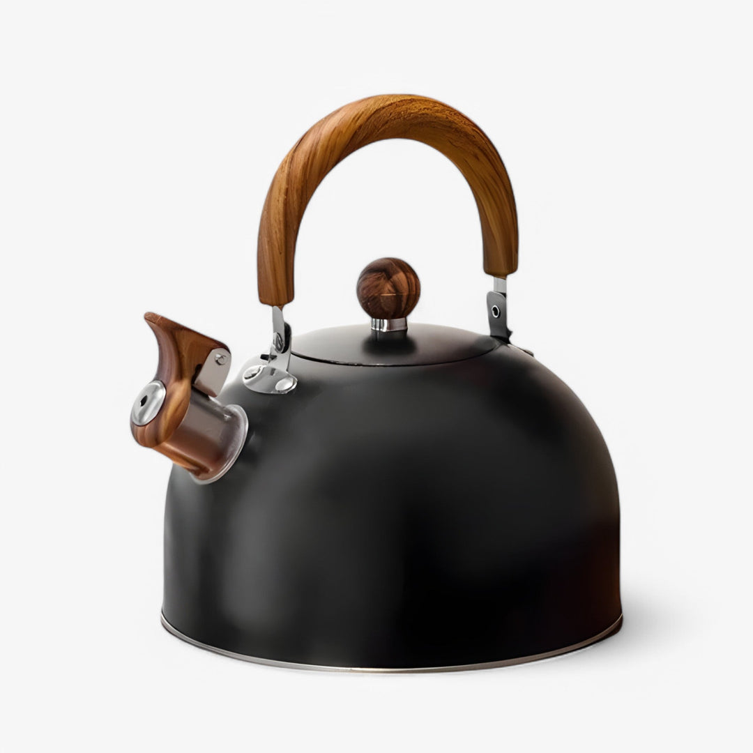 "Elegant køkkenkedel i hvid med moderne design og ergonomisk håndtag, passer perfekt til ethvert køkken."