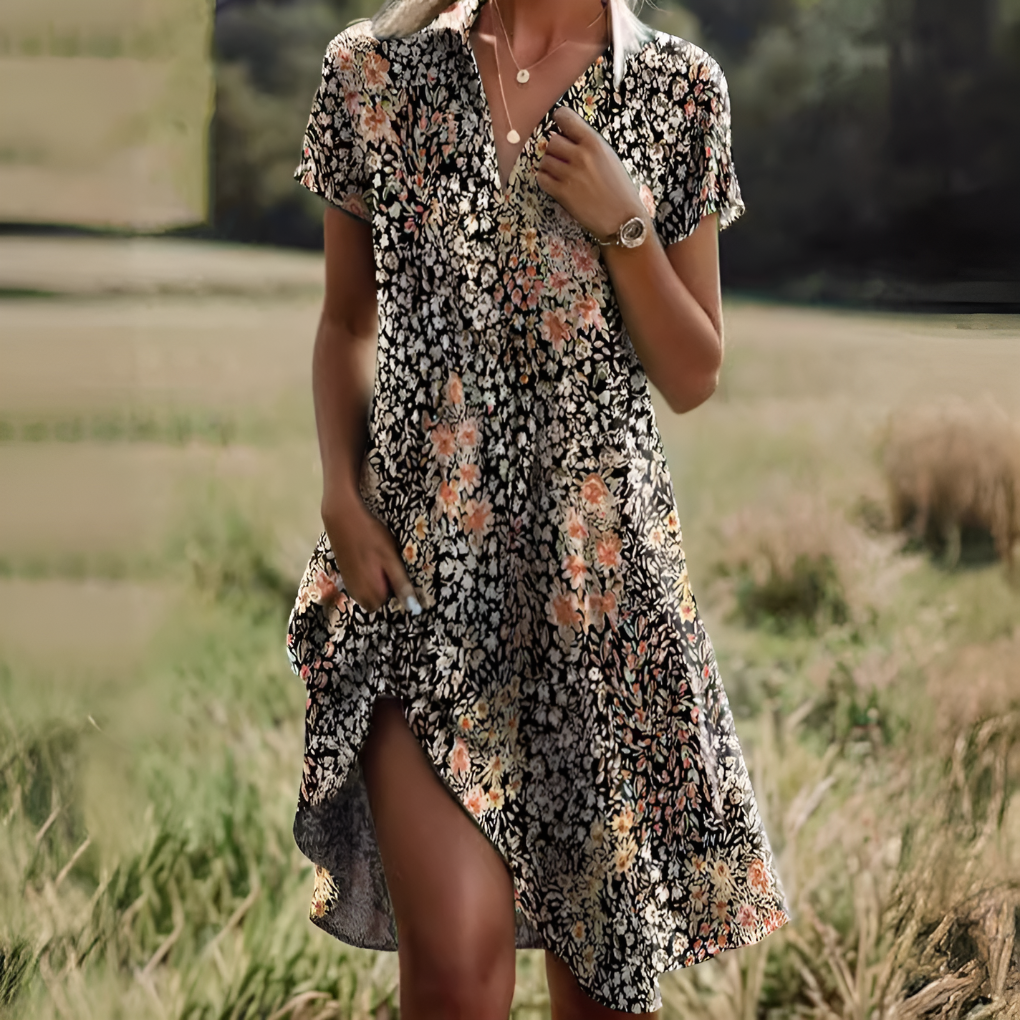 Dansk design: elegant sommer midikjole til kvinder med taljebånd. Komfortabel, luksuriøs og stilfuld til fest og hverdag.