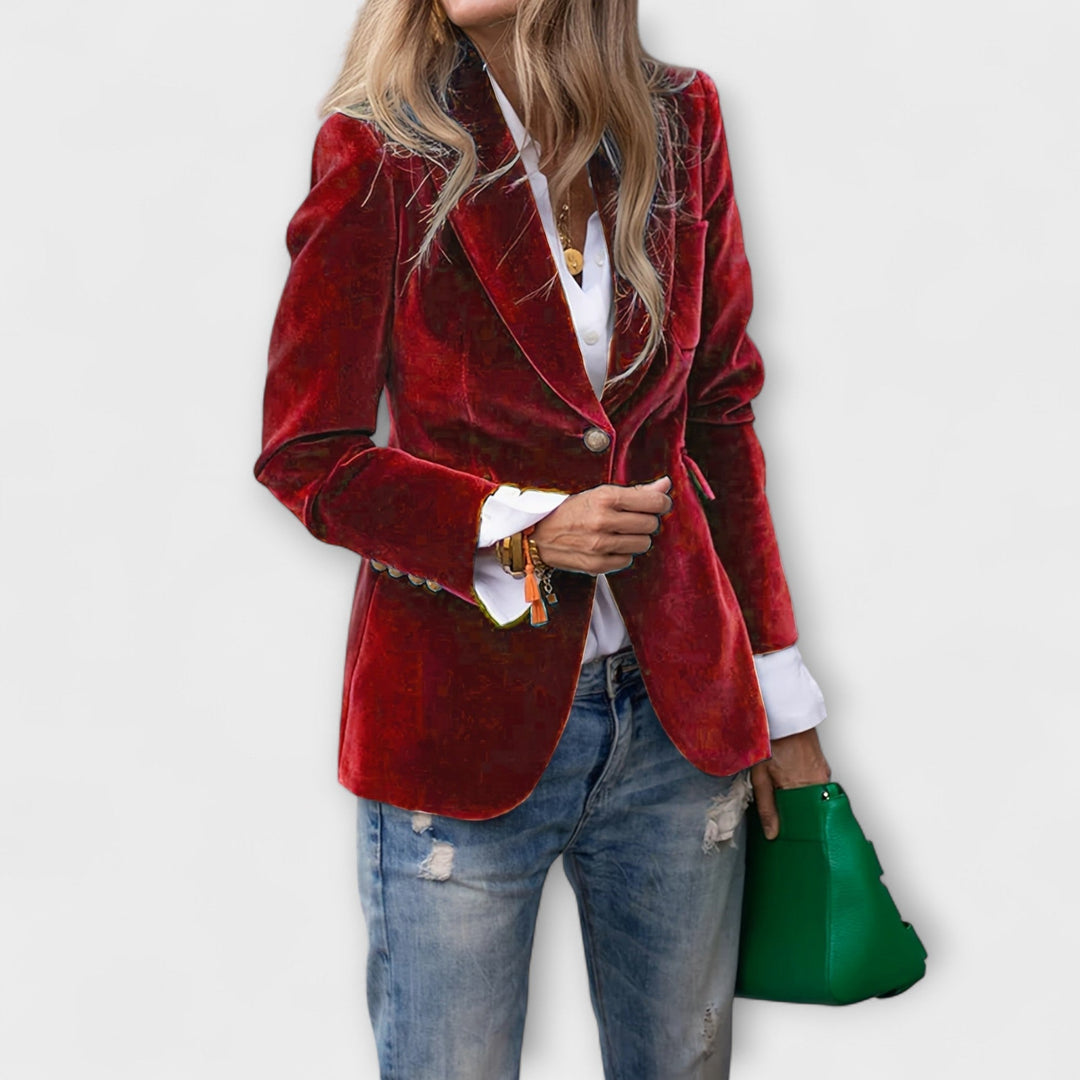 Stilfuld kvindejakke/blazer til festtøj, en elegant aftenfrakke der passer til enhver ceremoni.