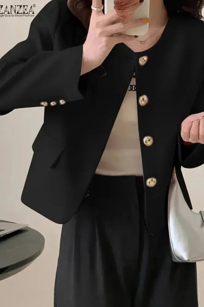 Stilfuld kvinders blazer med rene linjer, perfekt til en moderne og elegant garderobe.