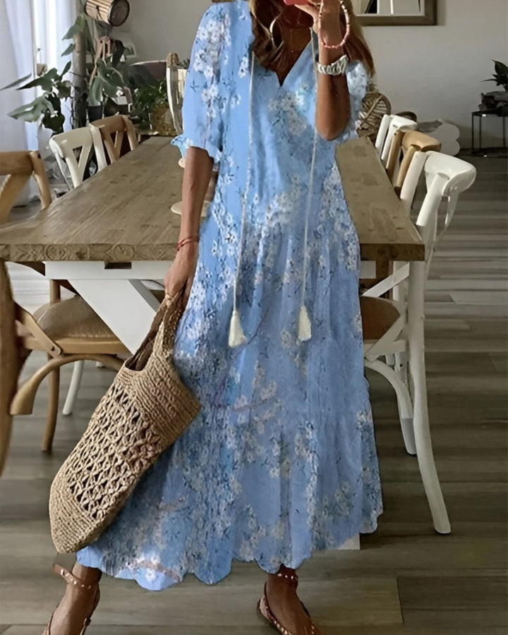 Elegant sommerkjole med boheme-stil til kvinder, en alsidig dækkjole for varme dage.