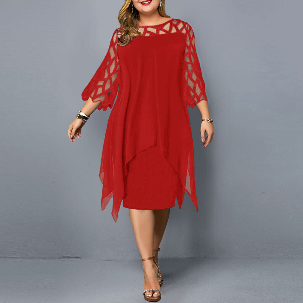 Komfortabel og stilfuld plus size damekjole. Elegant lang kjole til både fest og hverdag.