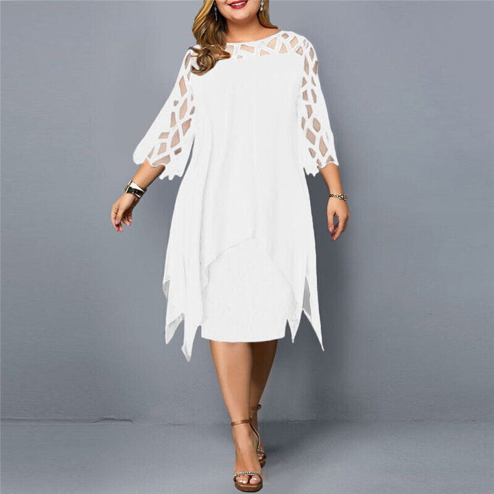 Elegant plus size maxikjole. Komfortabel lang damekjole til stilfulde anledninger.