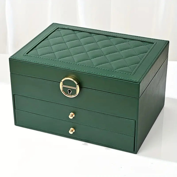 Elegant smykkeskrin i flere lag til kvinder. Perfekt organiseret smykkeopbevaring.