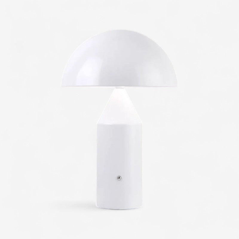 USB-opladelig, elegant svampeformet LED bordlampe; ideel til moderne hjemmedekor og indendørsbelysning.