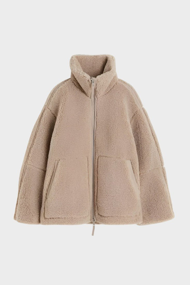 Nordisk teddykåbe, elegant fleece damekåbe til vinteren og afslappende stunder.