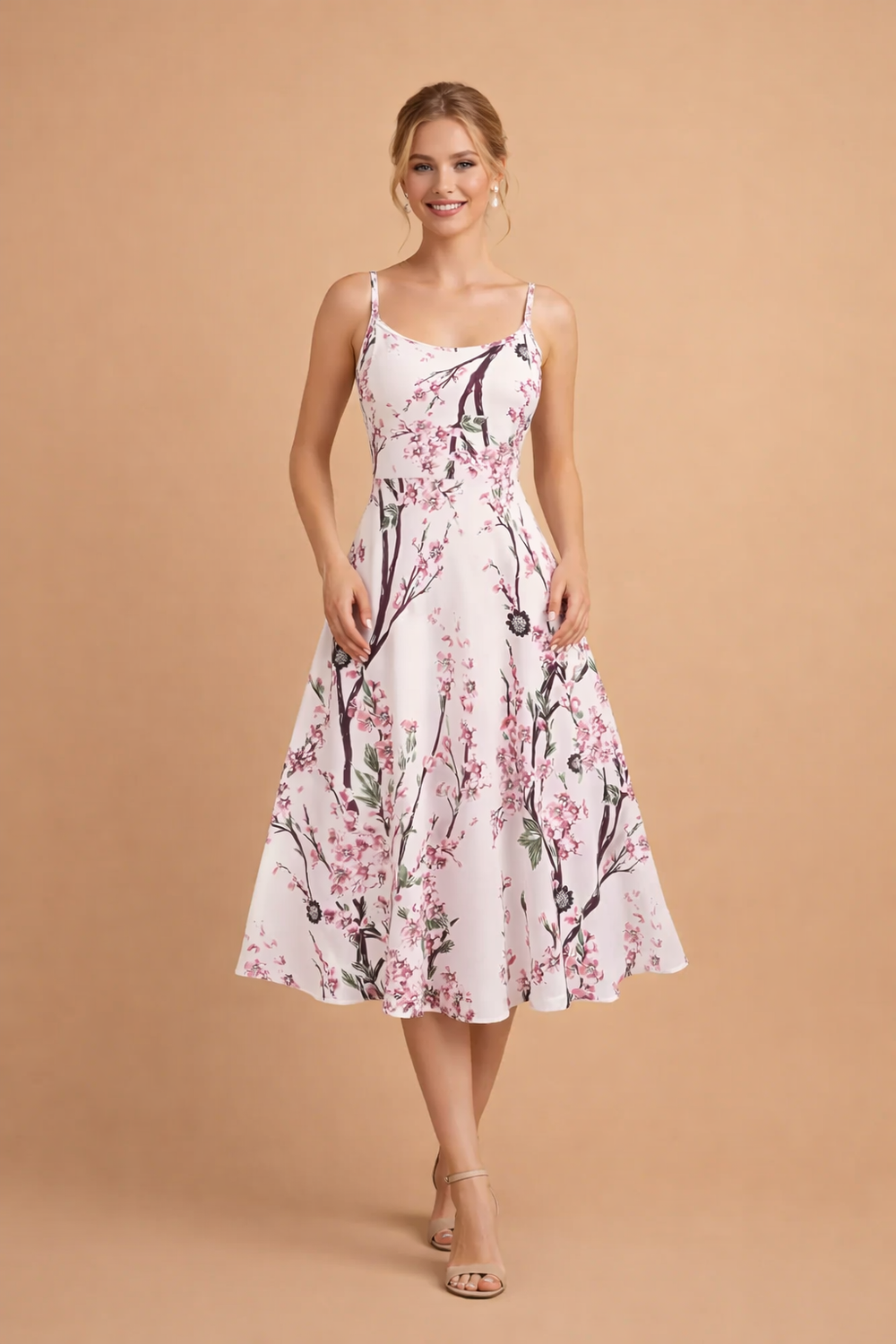 Moderigtigt blomstret todelt sæt for kvinder med elegante detaljer. Ideelt til forår og sommer mode.