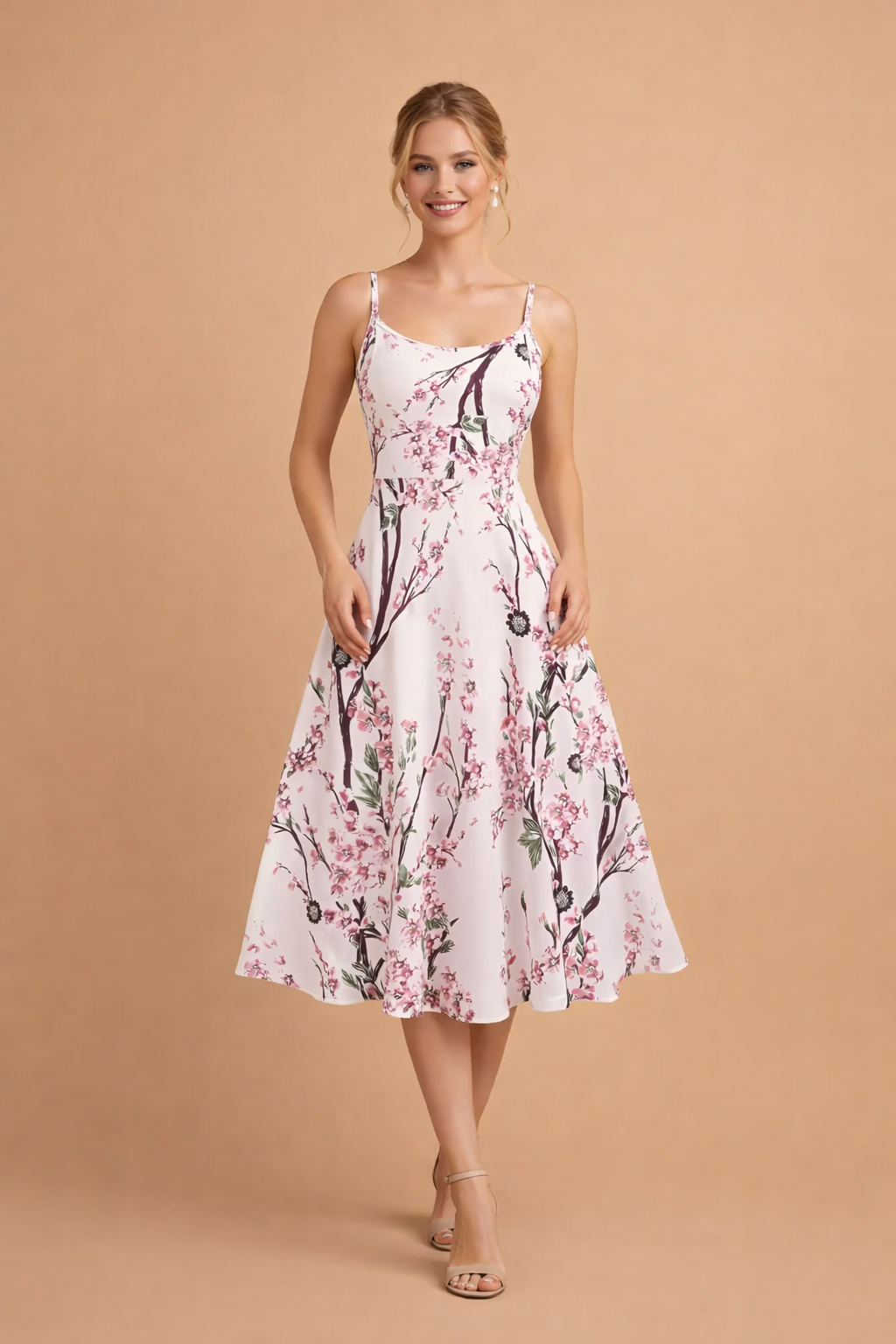 Moderigtigt blomstret todelt sæt for kvinder med elegante detaljer. Ideelt til forår og sommer mode.
