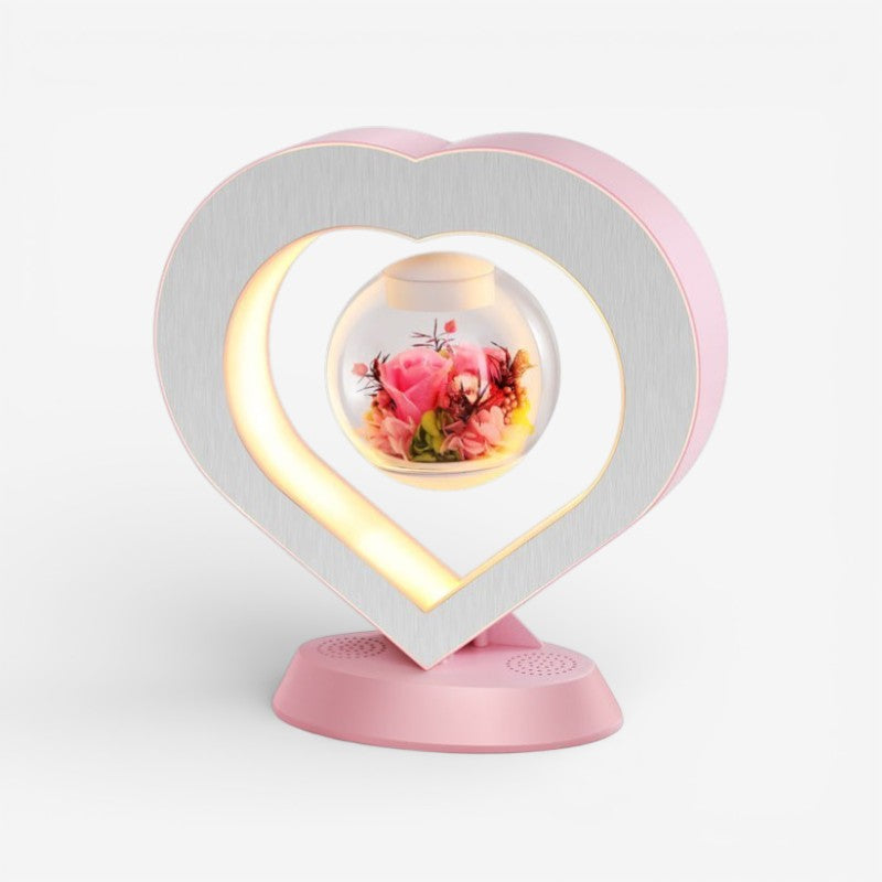 USB bordlampe med flydende blomst, der skaber blød dekorativ belysning. Perfekt til ethvert rum.