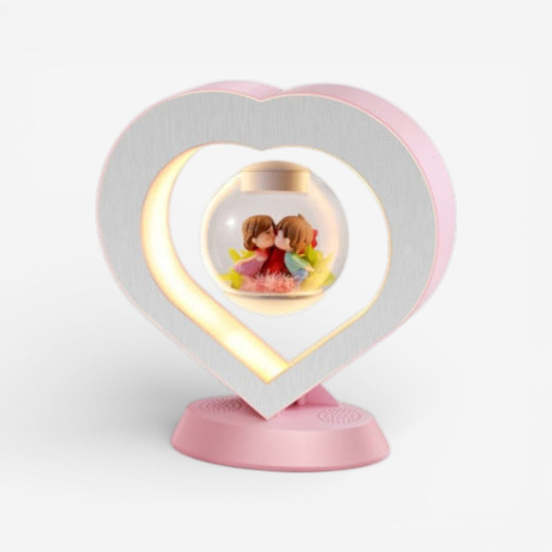 Boligindretning med stil: Bordlampe med flydende blomst. Elegant USB lampe som stemningslys.