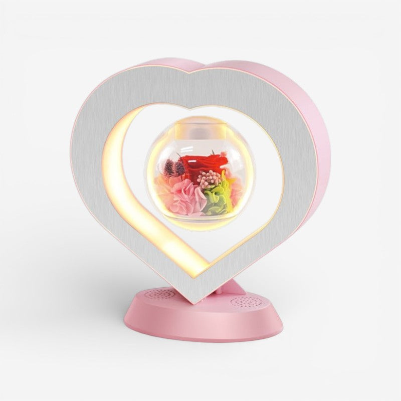 Kompakt USB bordlampe med smuk flydende blomst. Giver behagelig dekorativ belysning.