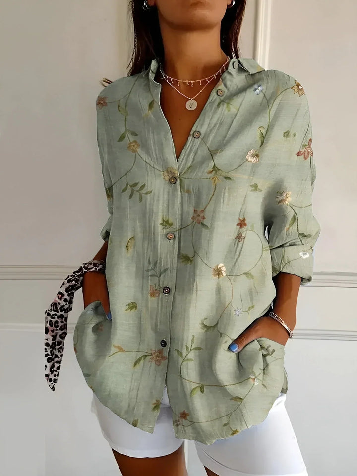 Dame bluse med elegant mønster, behagelig pasform, ideel til både hverdag og særlige lejligheder.
