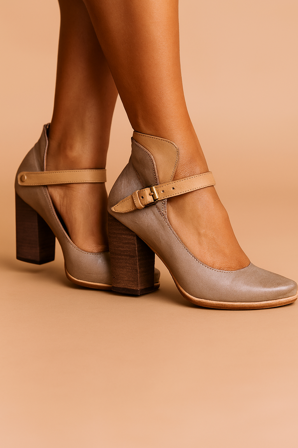 Komfortable Celina pumps med elegant rem og stabil blokhæl. Moderne kvindesko til stilbevidste kvinder.