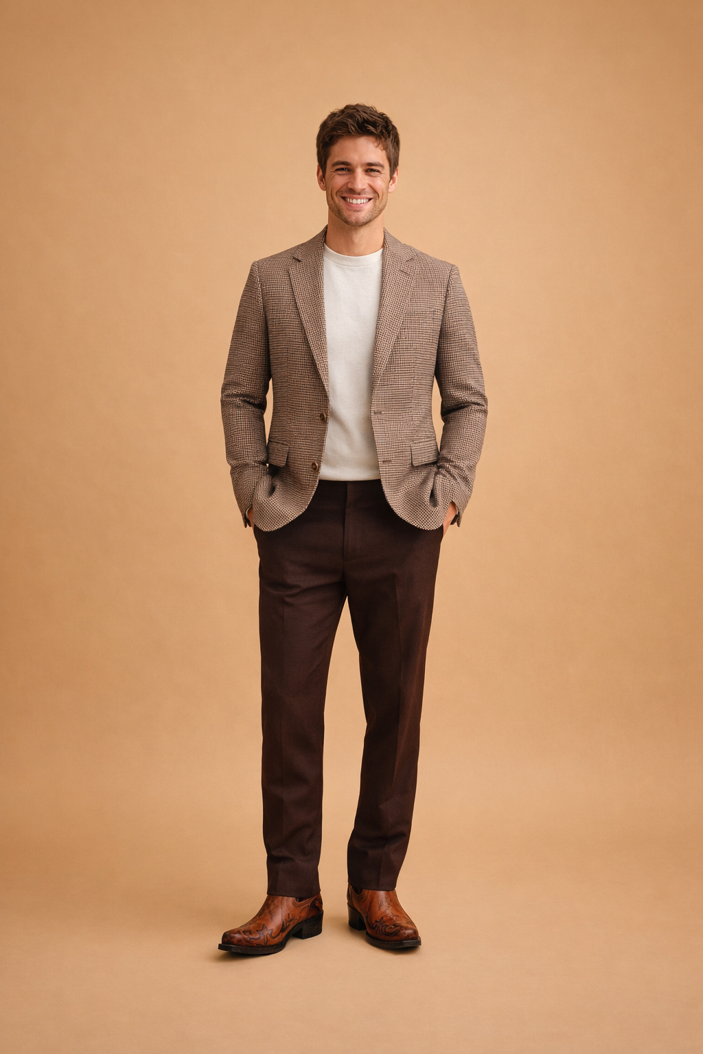 Sort, stilfuld herrestøvle med moderne western flair. Elegant og komfortabel.