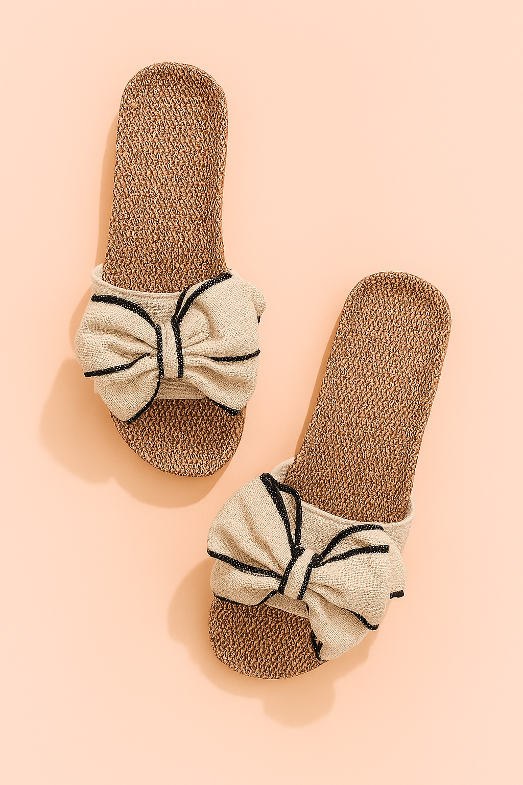 Elegante klipklappere til kvinder med stor sløjfe. Komfortable sommersko, perfekte til strand og afslappet stil.