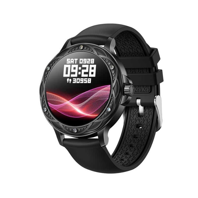 "Elegante smartwatch til kvinder med metalrem, slankt design og touchskærm, perfekt til stilfulde tech-entusiaster."