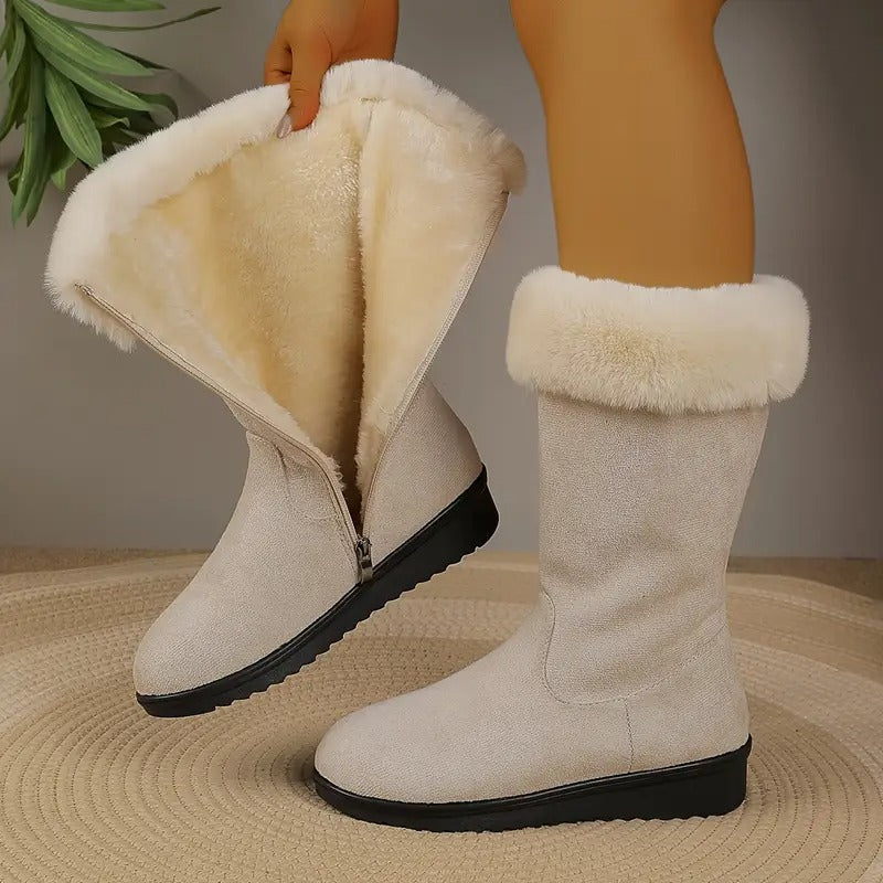 Dame vinterstøvler i elegant beige farve, sikrer varme og stil. Ideelle som komfortable damestøvler.