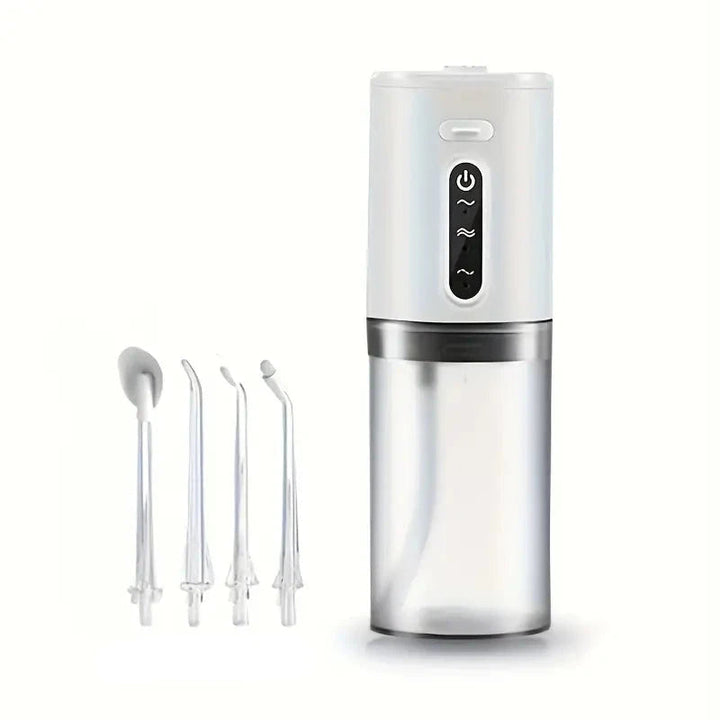 Ergonomisk elektrisk vandflosser for nem og grundig tandpleje. Justerbart vandstråletryk til personlig komfort og rengøring.