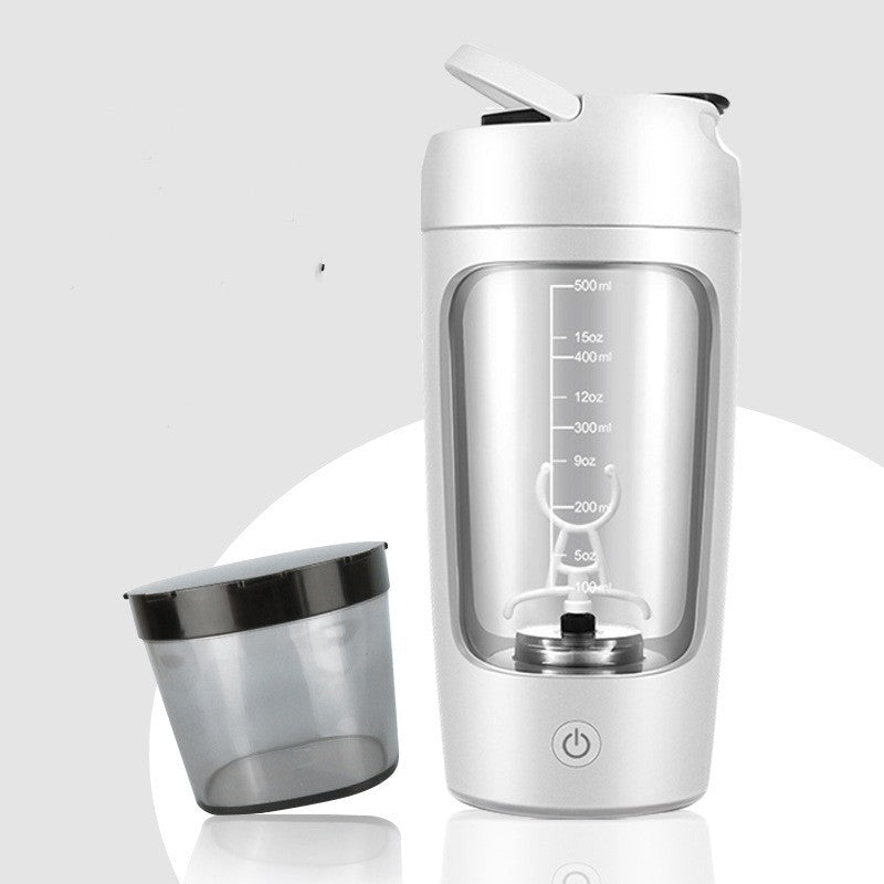 Kraftfuld 500 ml genopladelig proteinshaker med klumpfri teknologi. Ideel til kosttilskud, træning og en sund livsstil.