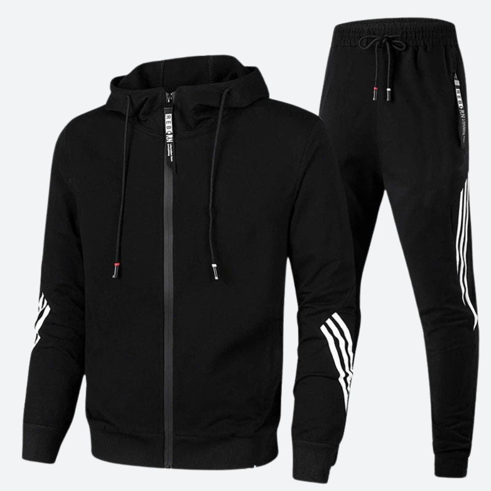 Stilfuldt herre jakkesæt med moderne pasform, ideelt til business casual og afslappet elegance for mænd.