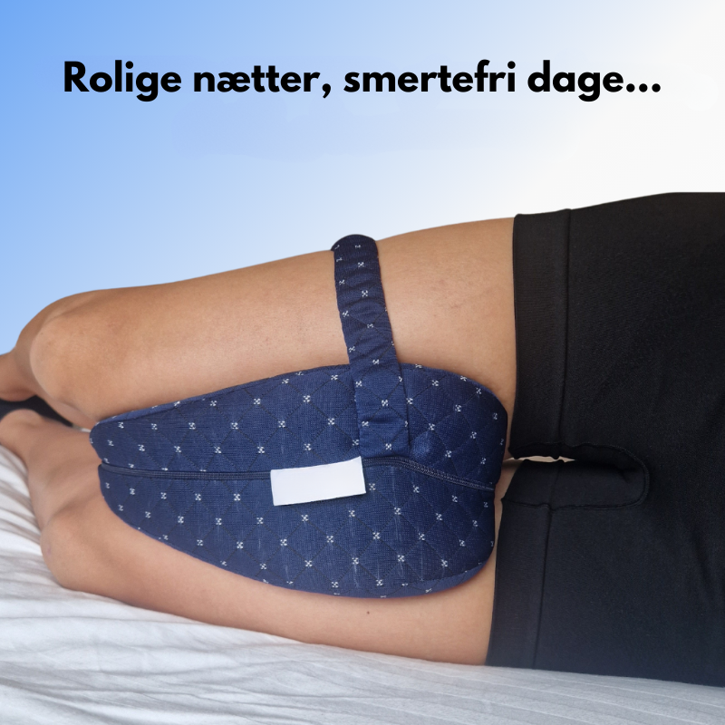 Ergonomisk benpude for optimal soveposition. Lindrer ryg- og hoftesmerter, forbedrer søvnkvalitet.
