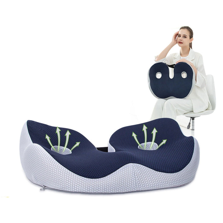 Ergonomisk siddepude til kontorstol, giver rygstøtte & smertelindring for haleben & iskias.