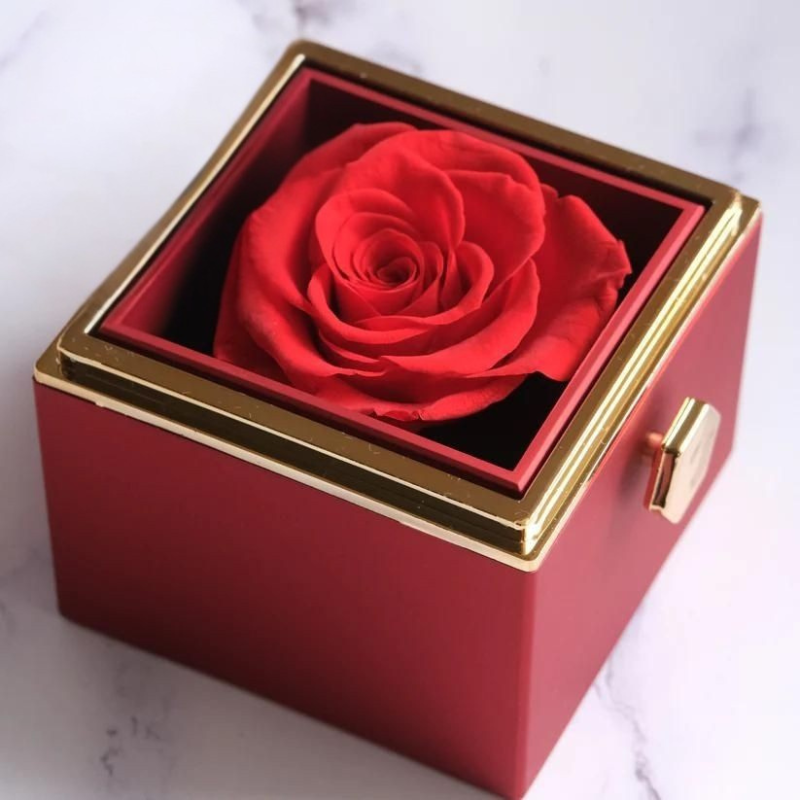 Nærbillede af krammehalskæde i sølv. Perfekt smykke til kvinder, del af mors dag gaveæske med rose.