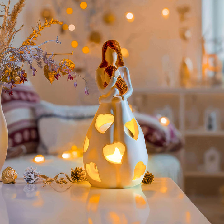 Romantisk LED Bordlampe i Beige