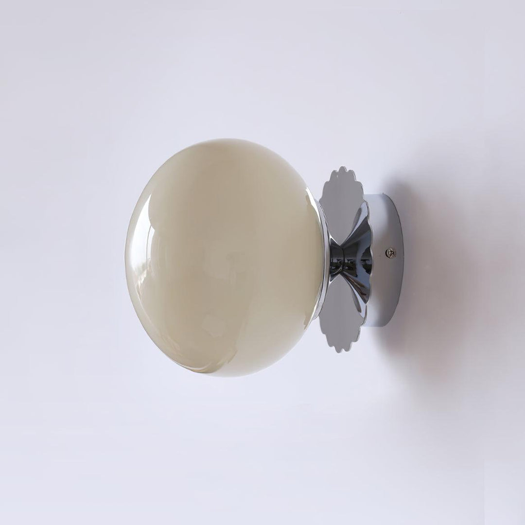Moderne Metal Væglampe med Lyserød Glasskærm