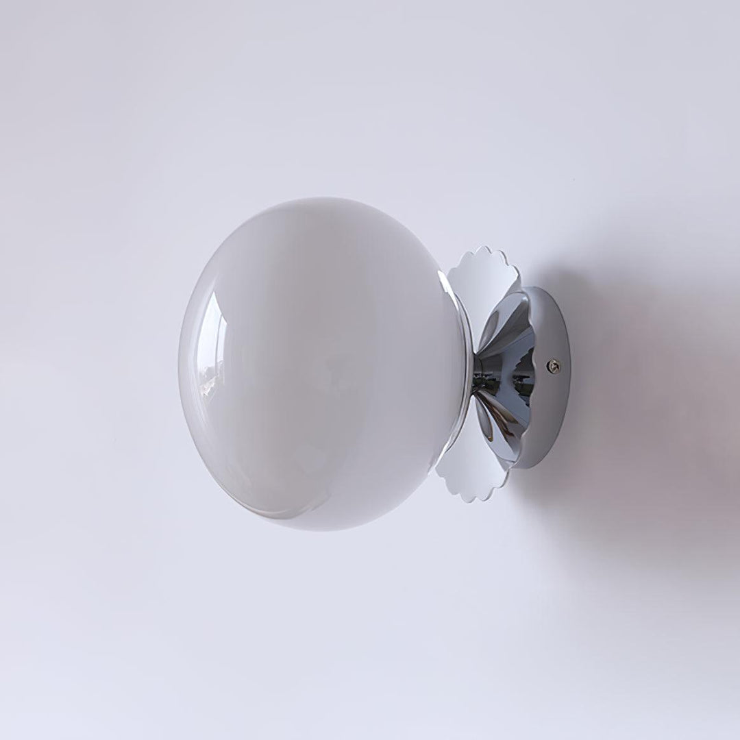 Moderne Metal Væglampe med Lyserød Glasskærm