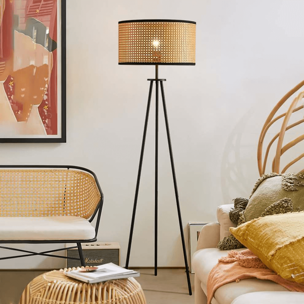 Trebenet Gulvlampe i Rattan