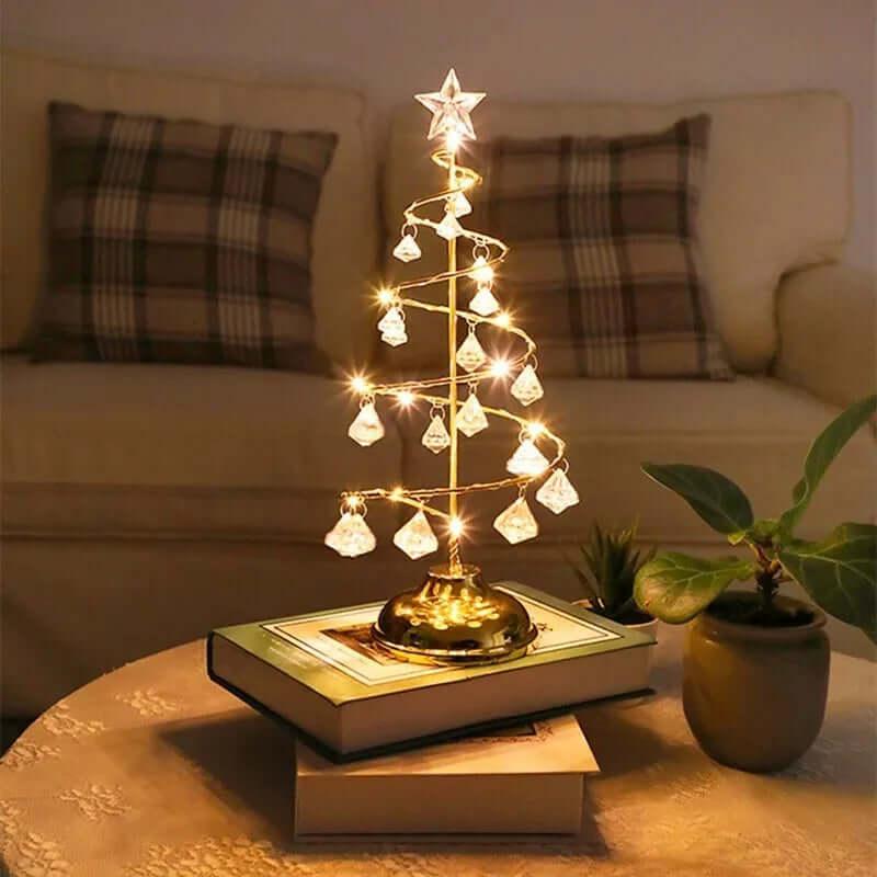 LED Krystal Juletræ 33cm - Batteridrevet