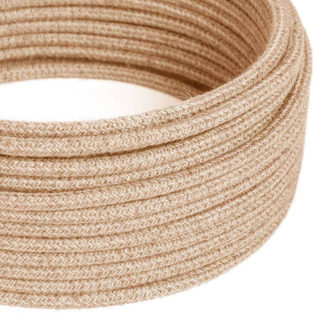 "Farverig jute-stofledning, fleksibel 1 meter, glat tekstur, perfekt til hyggebelysning, diameter 6,6 mm, indretning"
