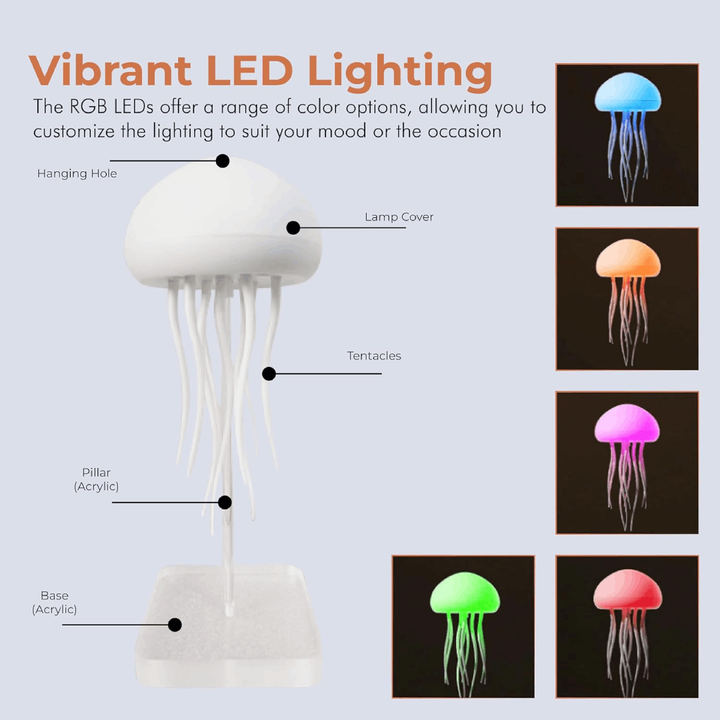 Moderne LED-dekorationslampe, perfekt som stemningslys med levende farveskift.