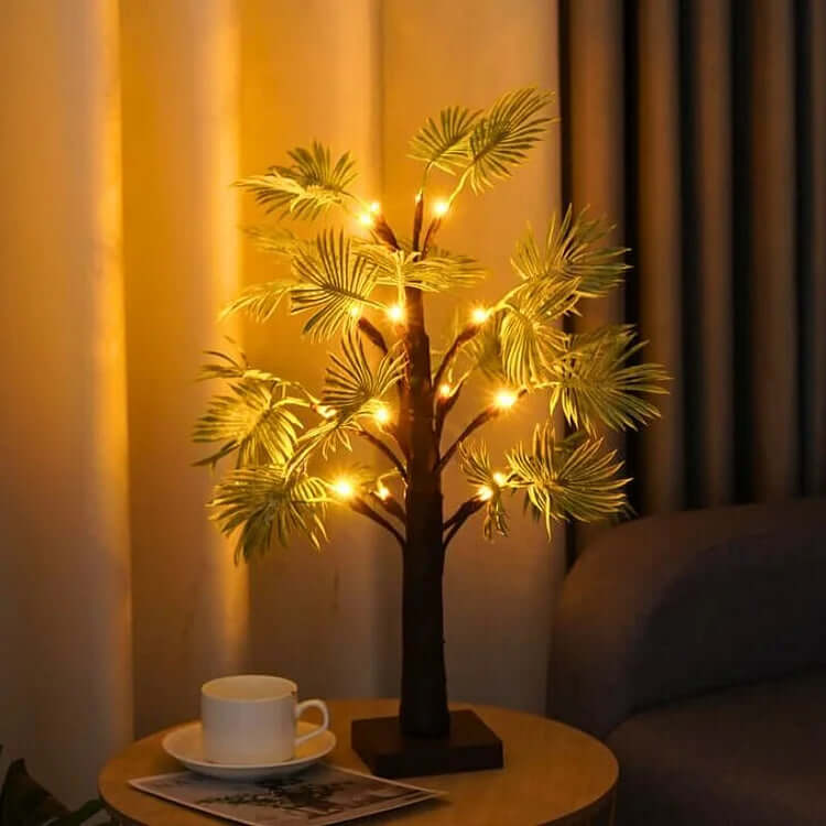 LED Julepalmelys - Batteridrevet & Varm Hvid