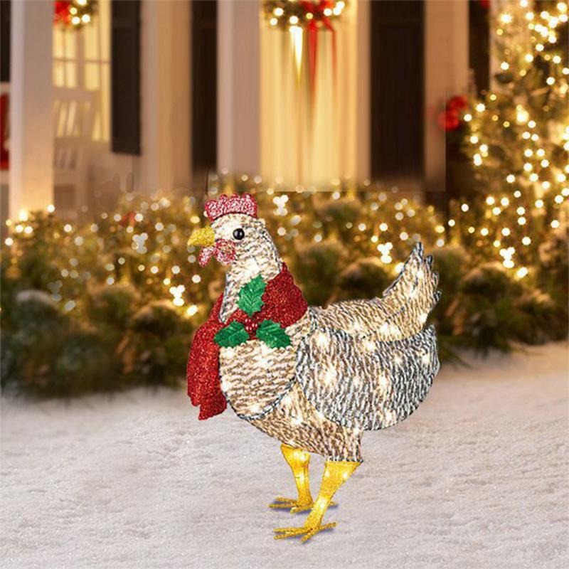 Sødt kyllingelys med tørklæde, ideel som julelys og festlig udendørs belysning til jul.