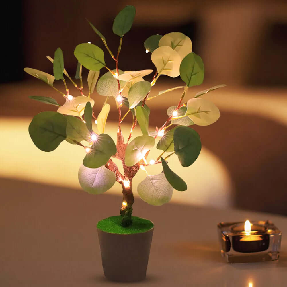 LED Natlampe Julegren med Paddeblade 34cm
