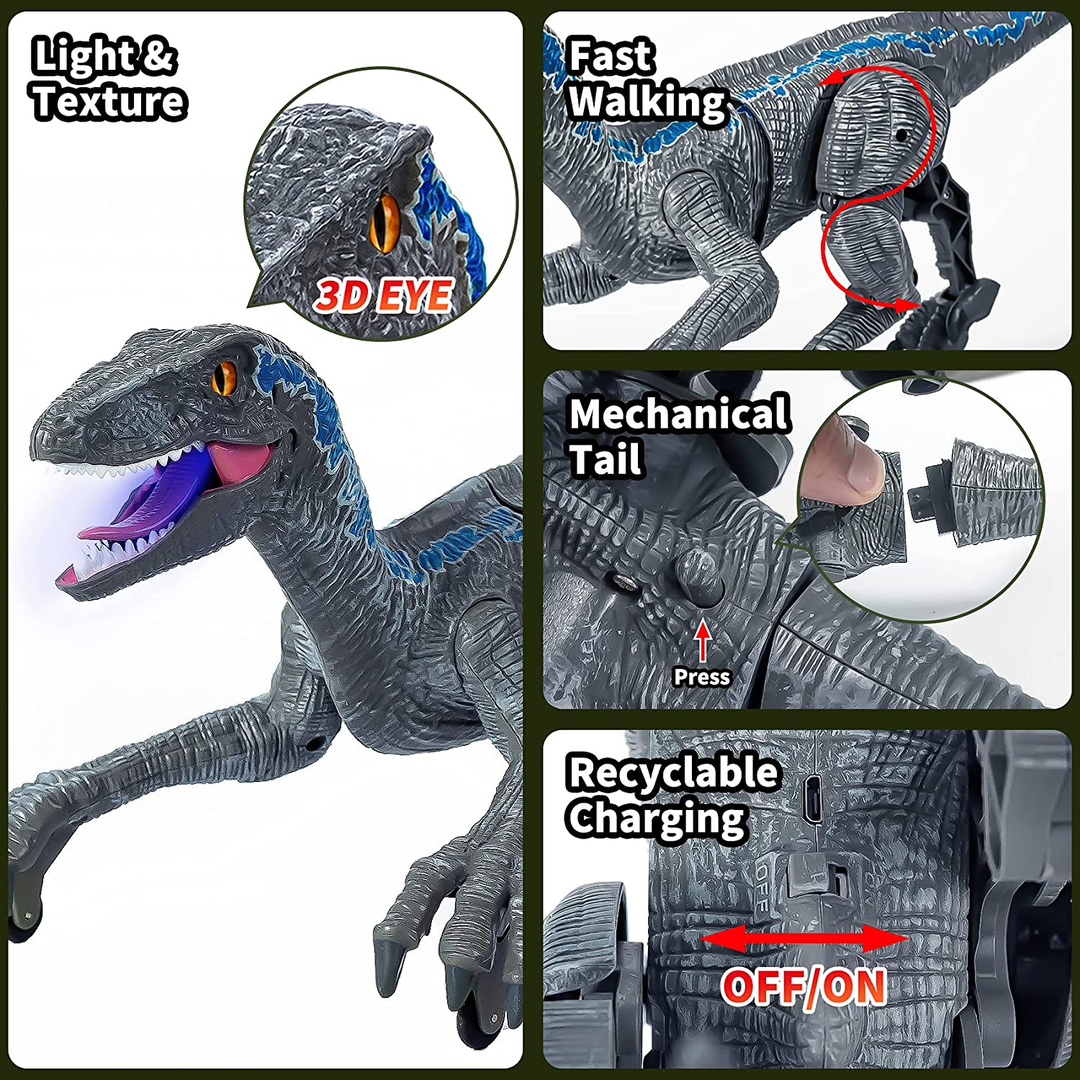 Høj kvalitet ABS plast VelociThrill fjernstyret dinosaur for timevis af sjov.