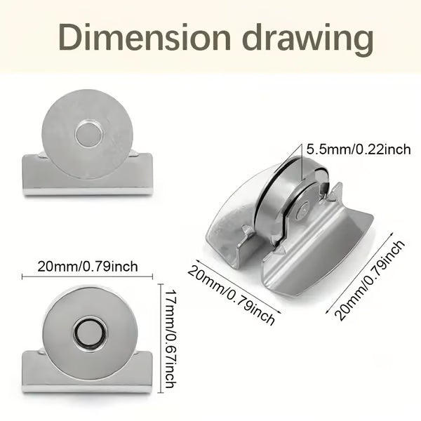 Sæt af FlairLatch magnetlåse til tasker. Robust design til langvarig brug.