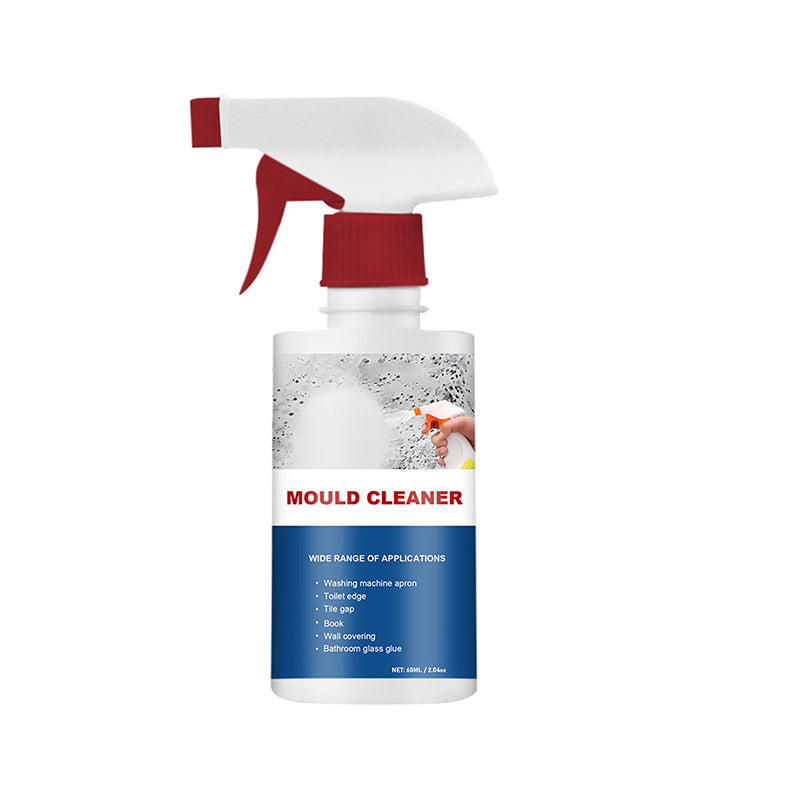Detaljebillede af flaske med Effektiv Skimmelfjerner Skumspray klar til brug.