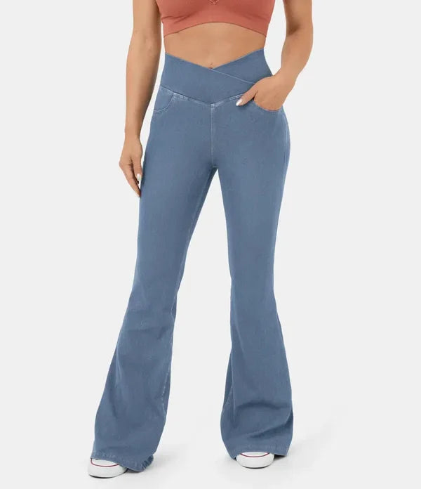 Allsidige strækjeans til kvinder med høj talje, ideelle for et stilfuldt og behageligt hverdagslook.