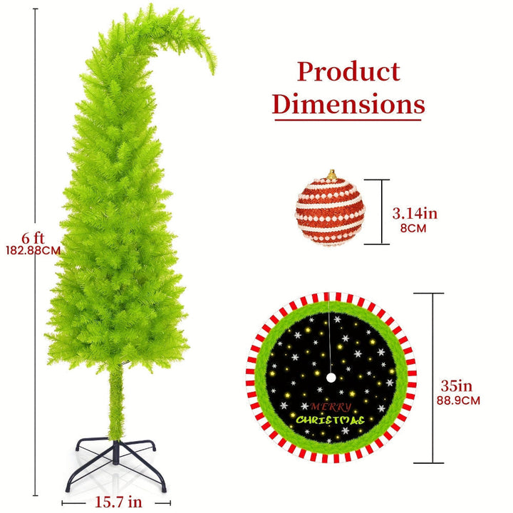 Upyntet, kunstigt fleksibelt juletræ, fremhæver dets stilrene design og pladsbesparende funktion.
