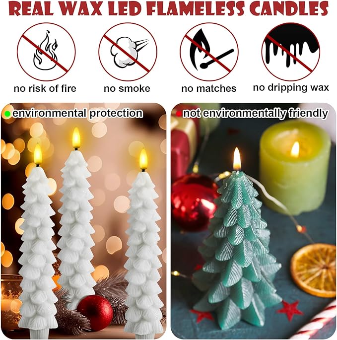 Sikker LED vokslys med realistisk flimrende flammeeffekt. Ideel til indretning, uden ægte flamme.
