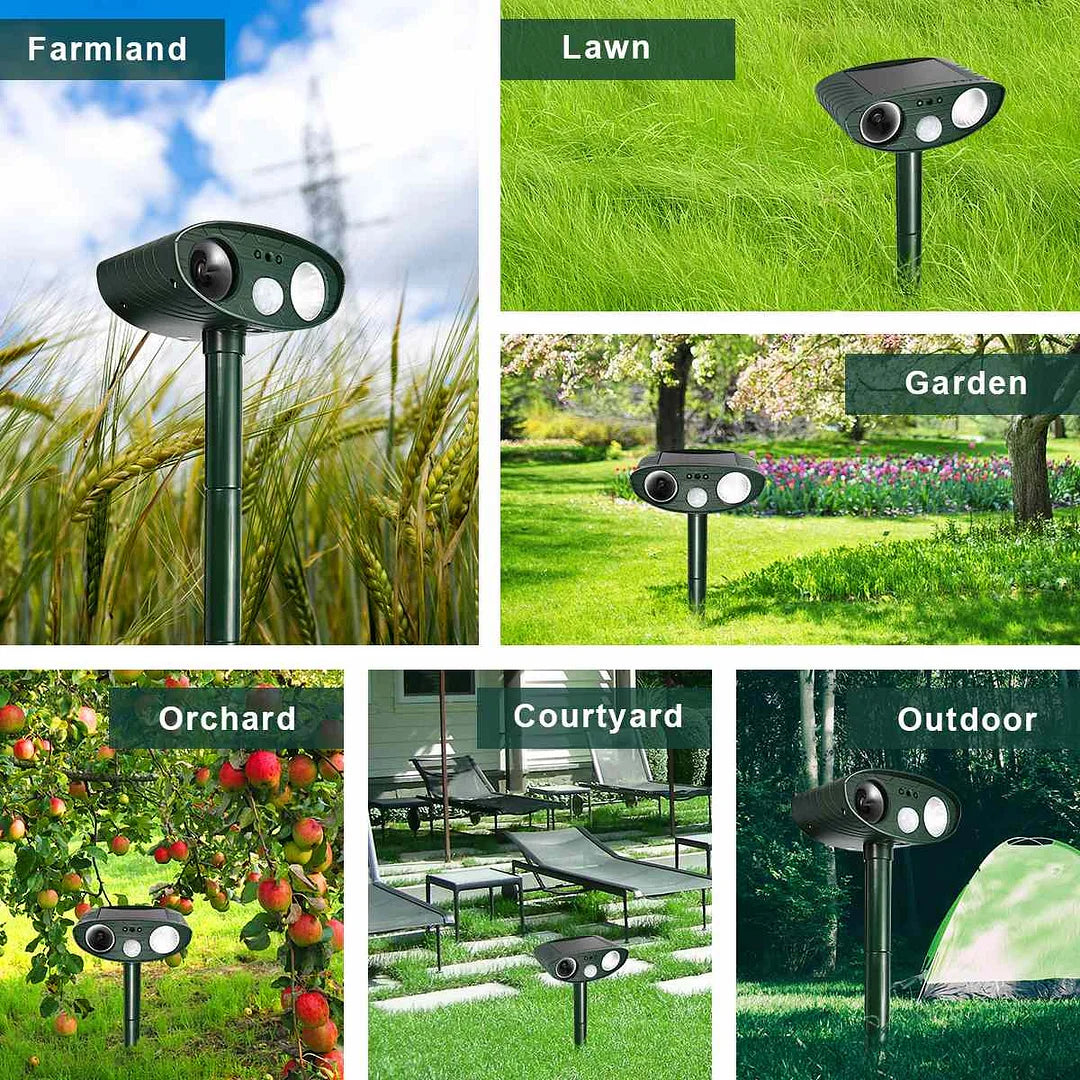 Beskyt din have med GardenGuard Echo: Stille solcelledrevet rådyr afskrækker og dyreafskrækker.