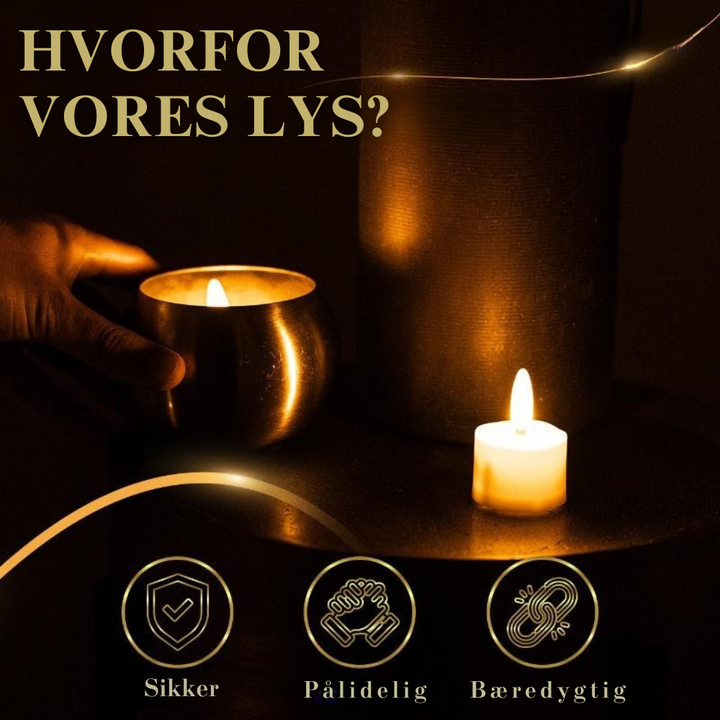 Genopladelige LED fyrfadslys til spisebordet. Skab hyggelig stemning med flammefri og fjernbetjent belysning.